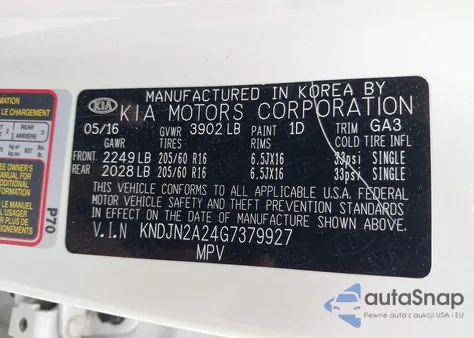 2016 Kia Soul from USA, damaged, VIN KNDJN2A24G7379927